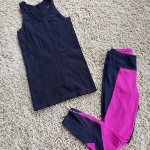 Athleta Colorblock leggings / tank bundle - xs & s